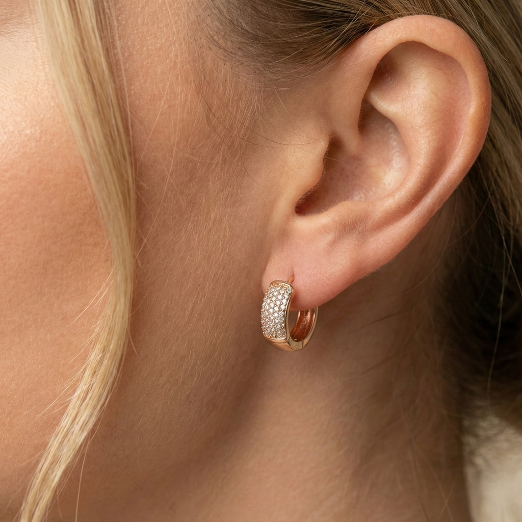 Rose Gold Huggie Earrings