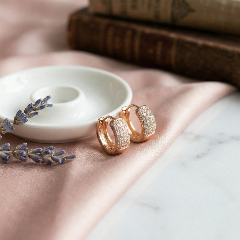Rose Gold Huggie Earrings