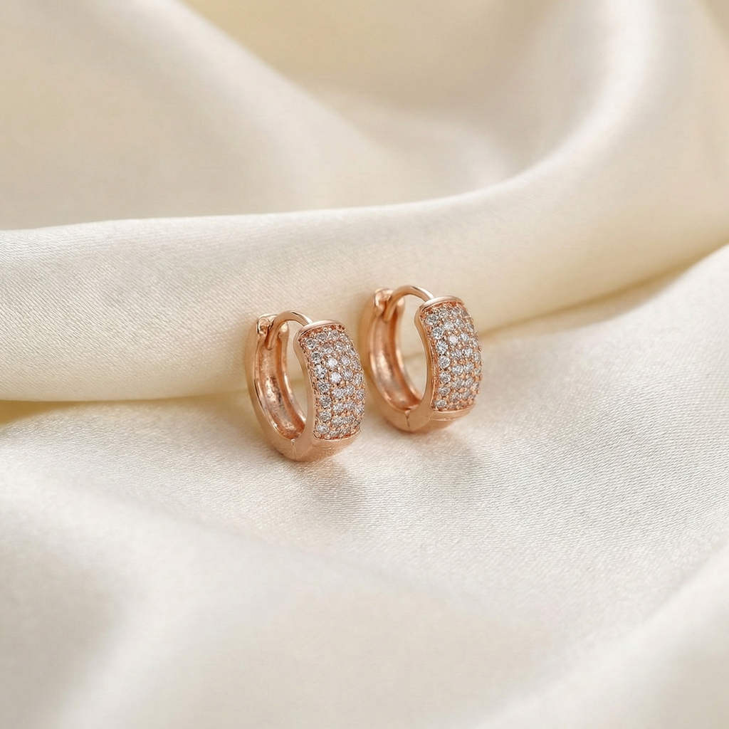 Rose Gold Huggie Earrings