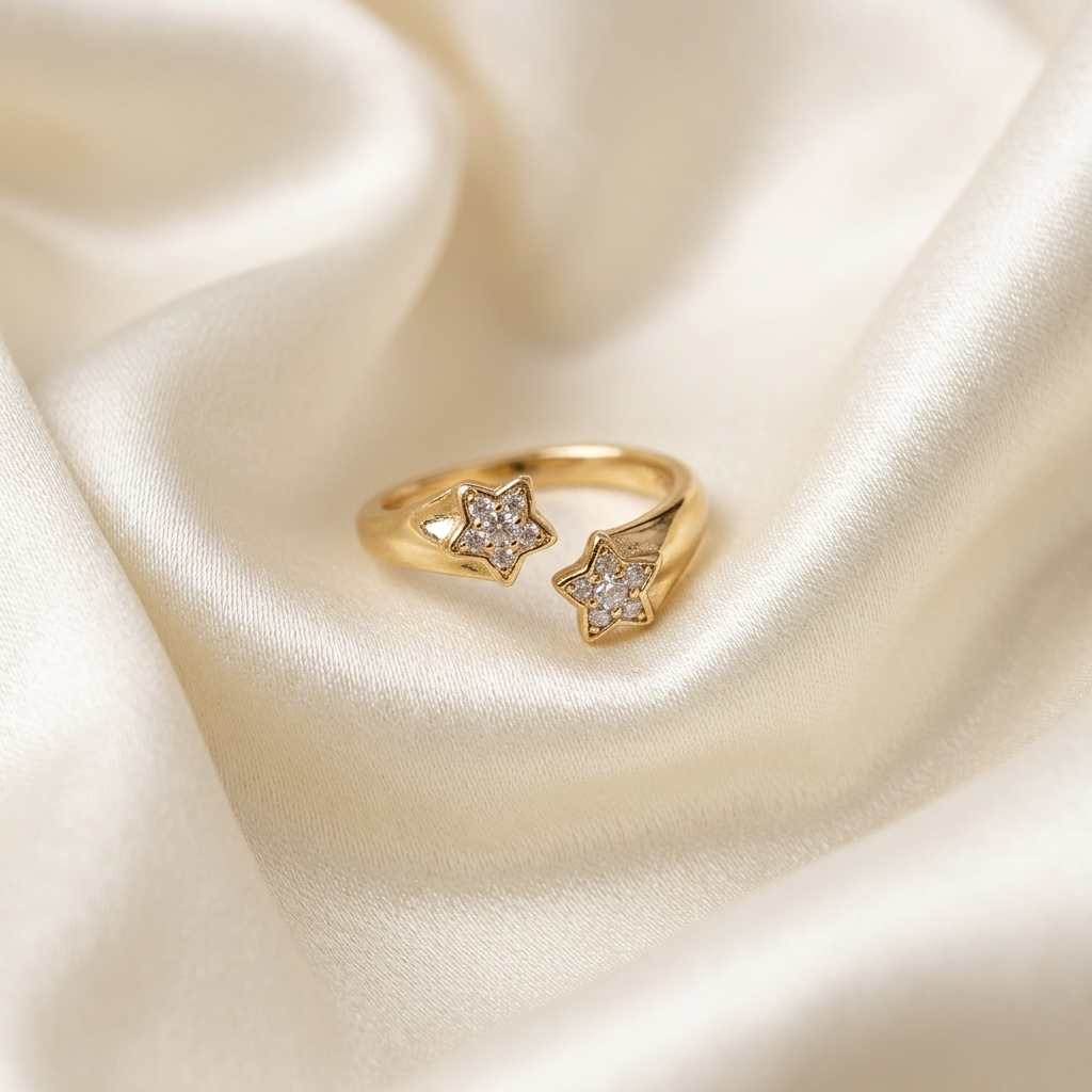 Dual-Star Open Wrap Ring