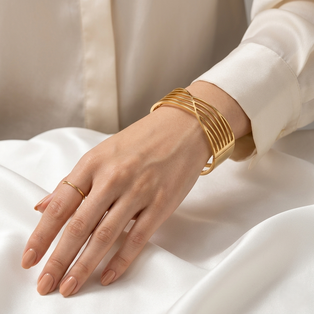Geometric Gold Caged Bracelet