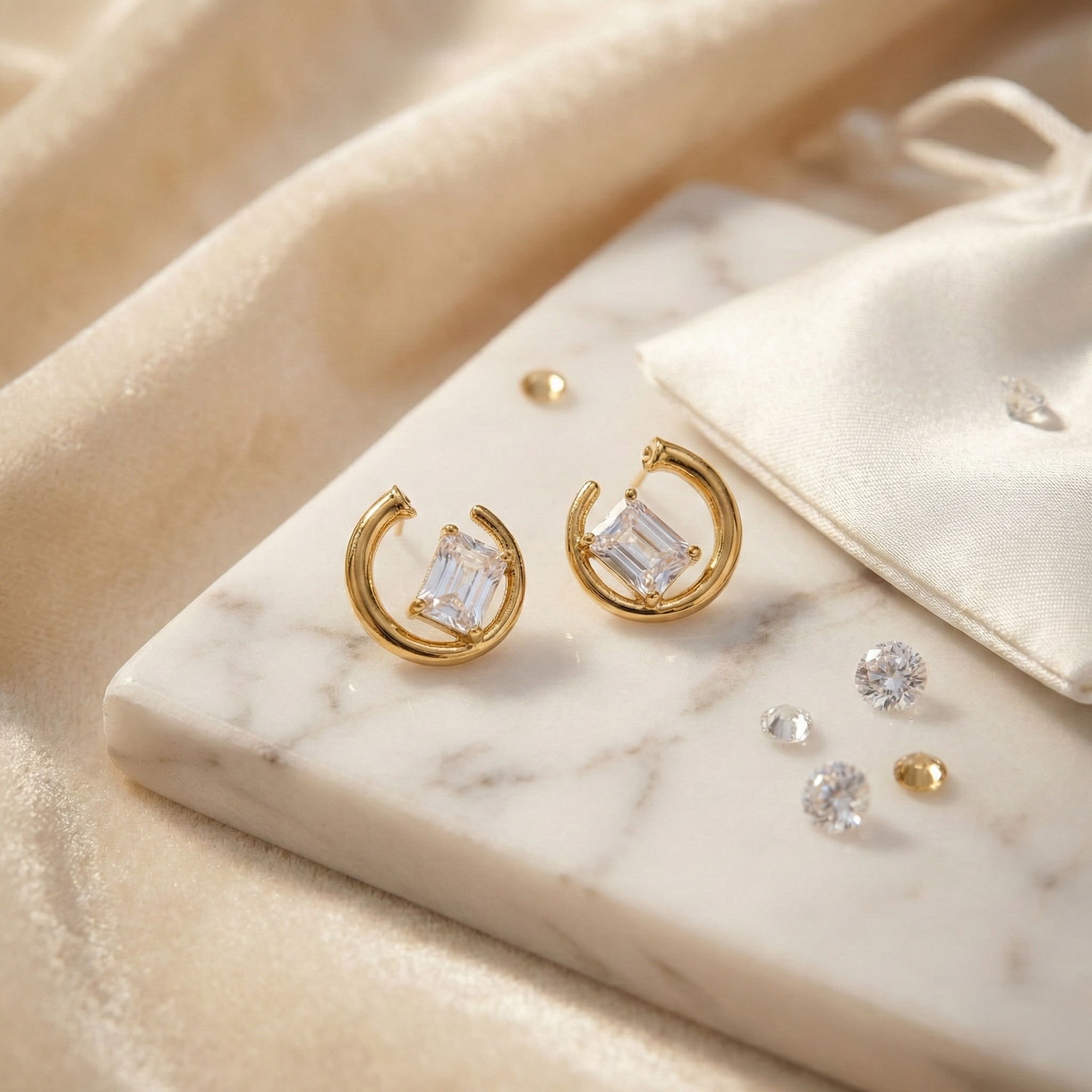 Encircled Zirconia Oversize Stud