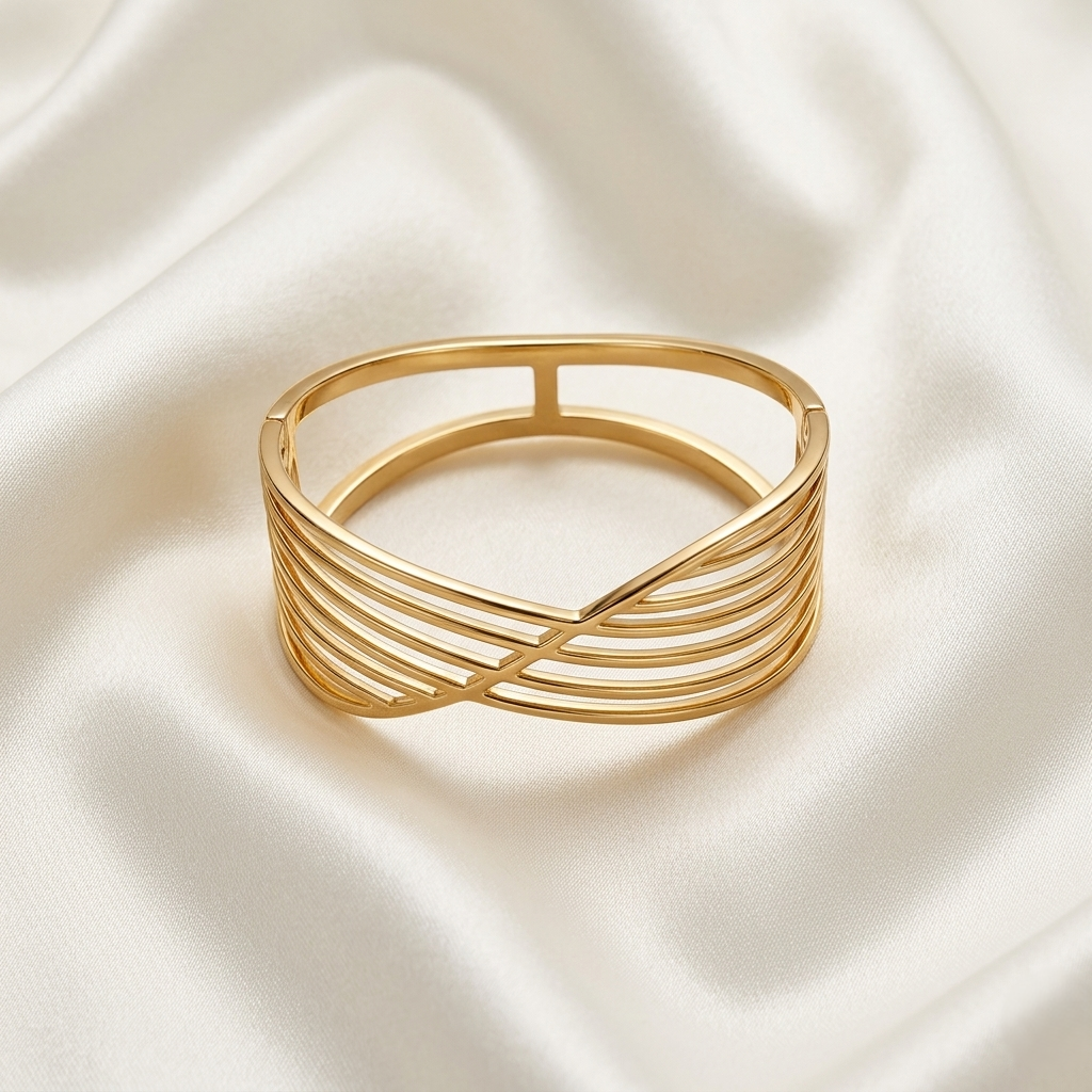 Geometric Gold Caged Bracelet