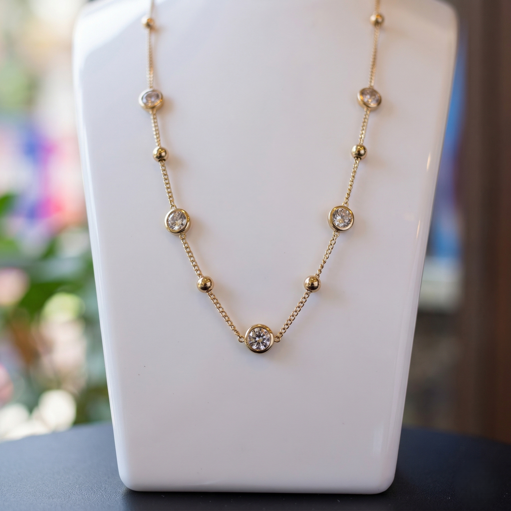 Bezel Station Necklace