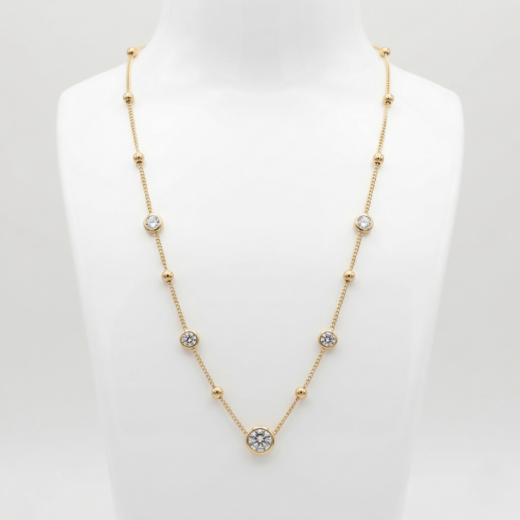 Bezel Station Necklace