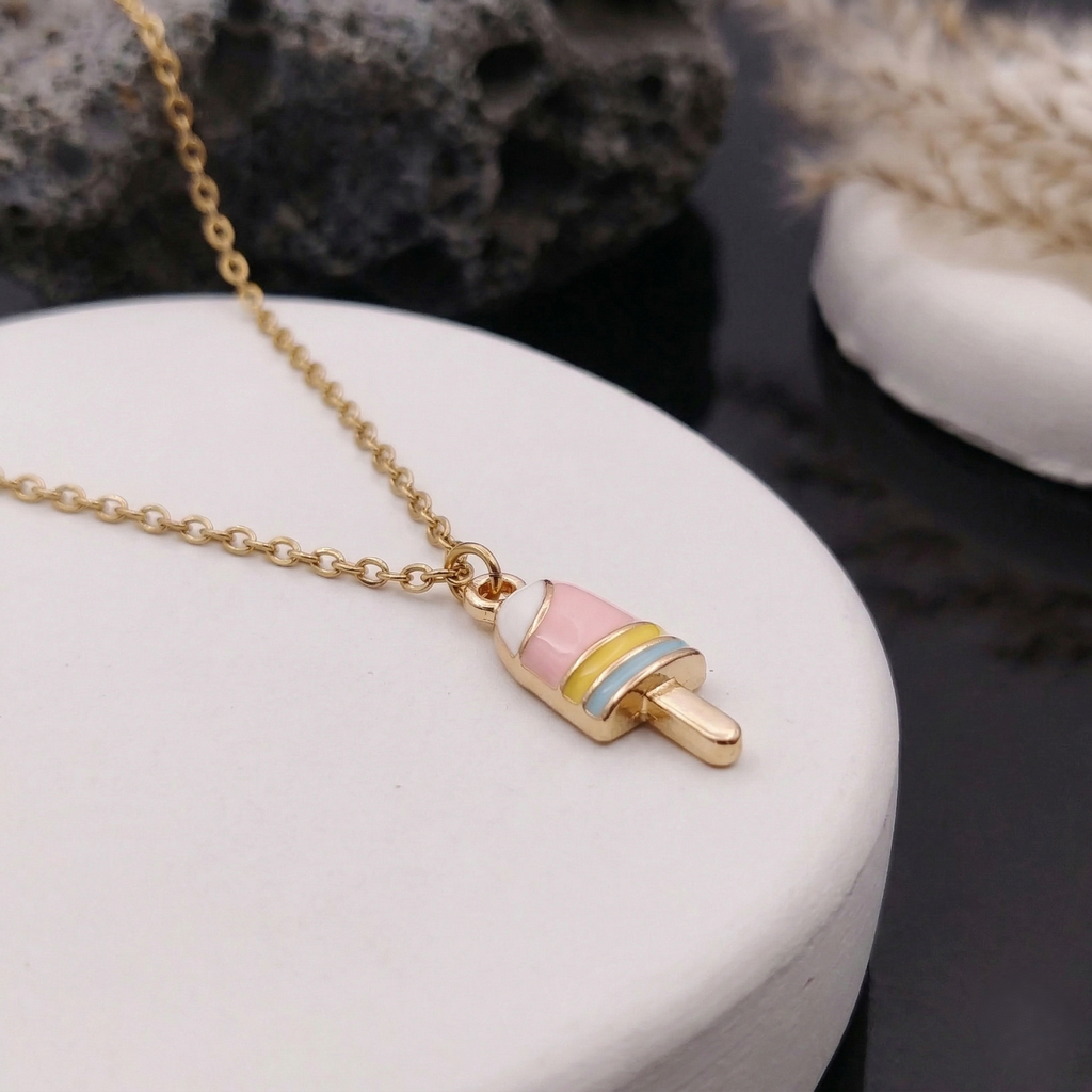 Pastel Enamel Popsicle Pendant Necklace