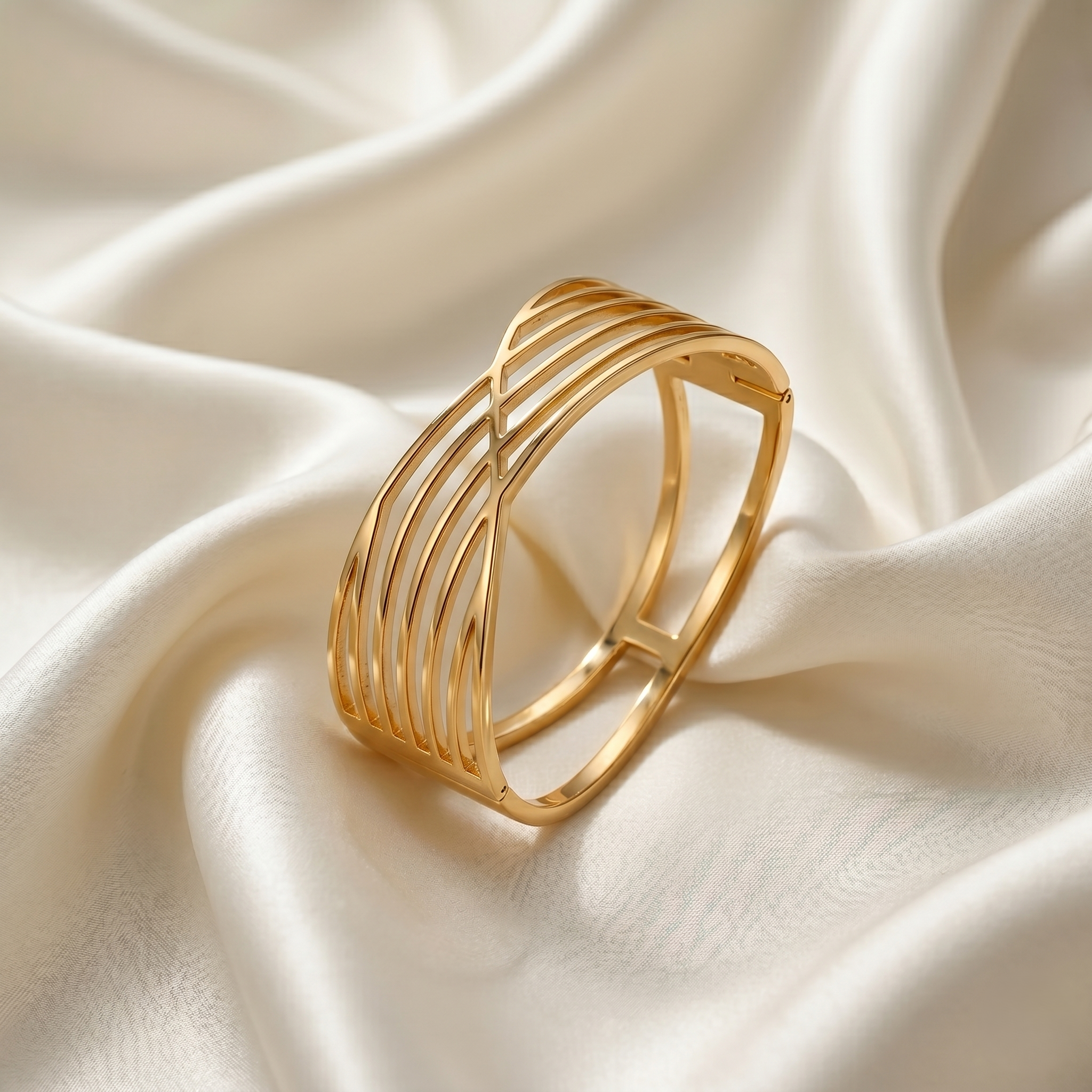 Geometric Gold Caged Bracelet