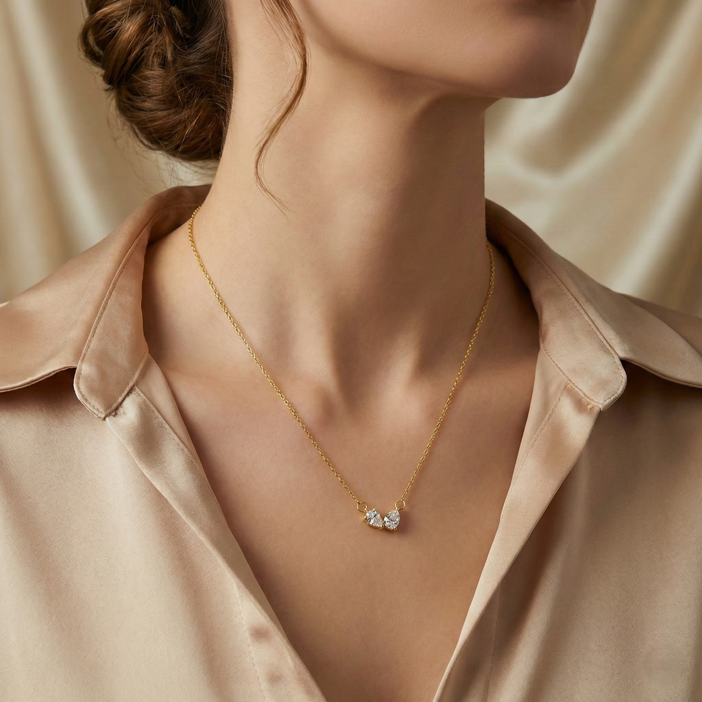 Pear Cut Minimalist Necklace
