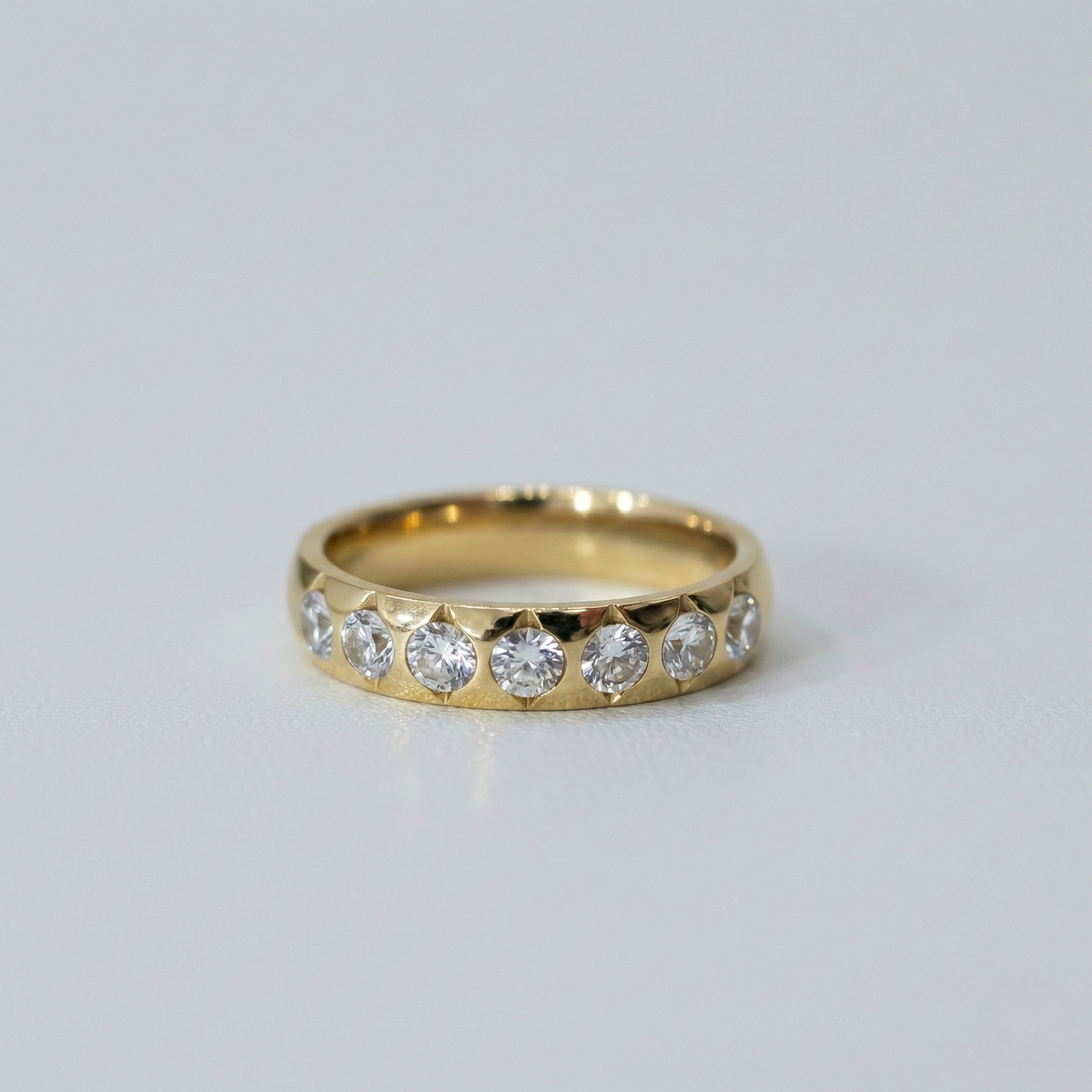 Gold-Plated Cubic Zirconia Studded Band