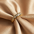 Gold-Plated Cubic Zirconia Studded Band