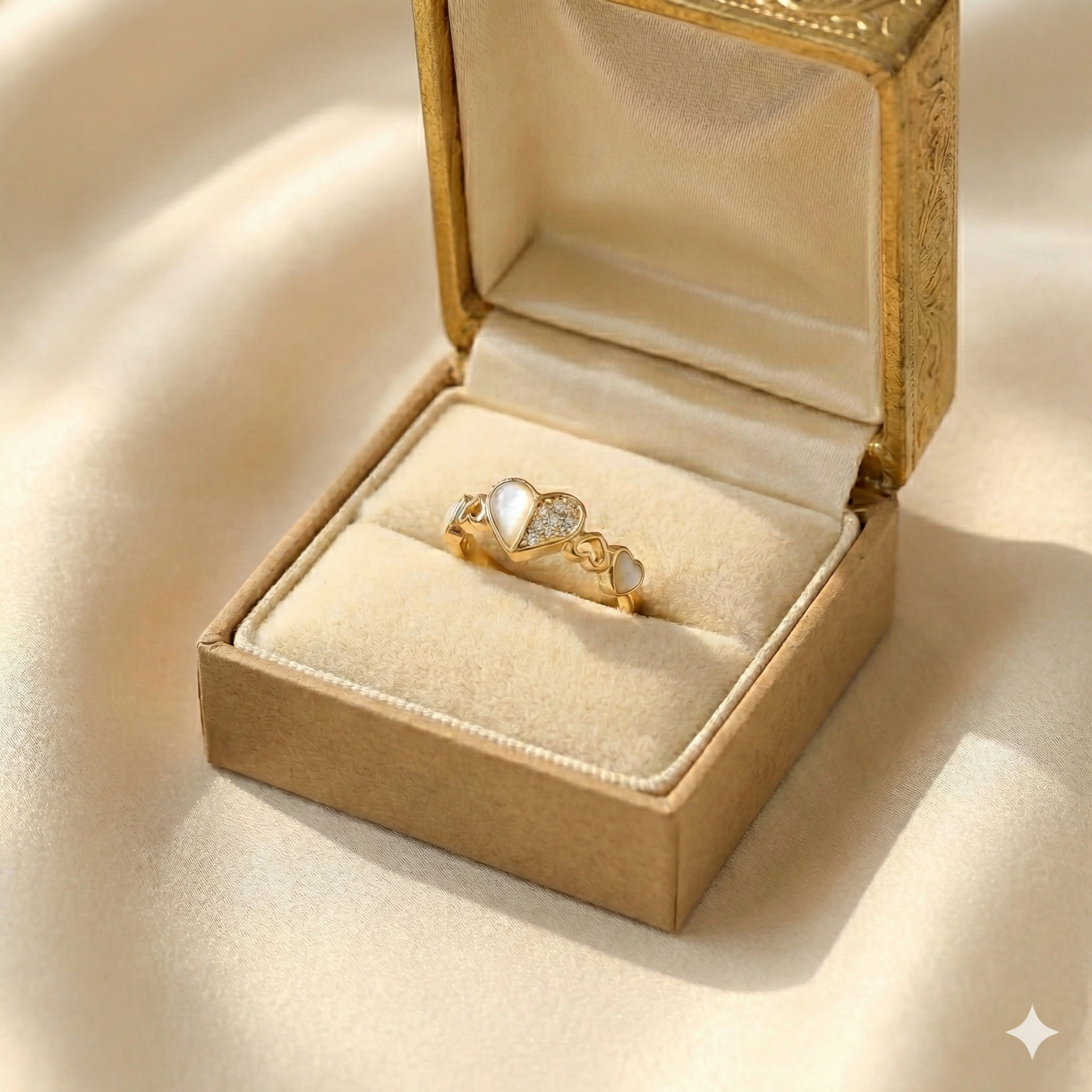 Hearts Gold & Pearl Band