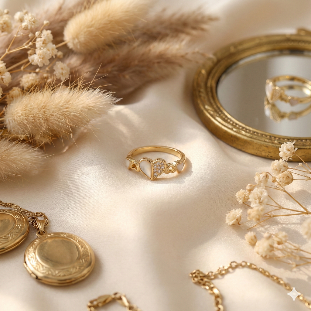 Hearts Gold & Pearl Band