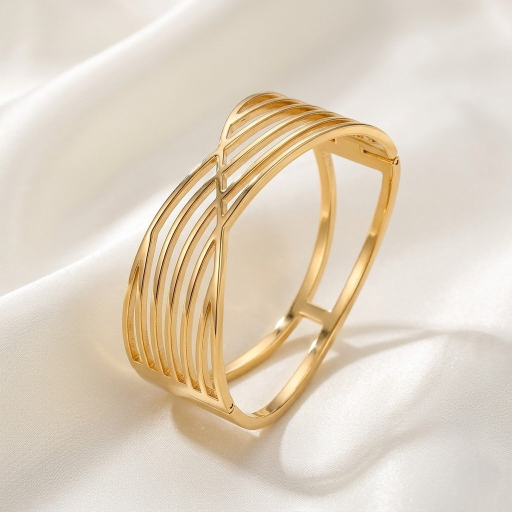 Geometric Gold Caged Bracelet
