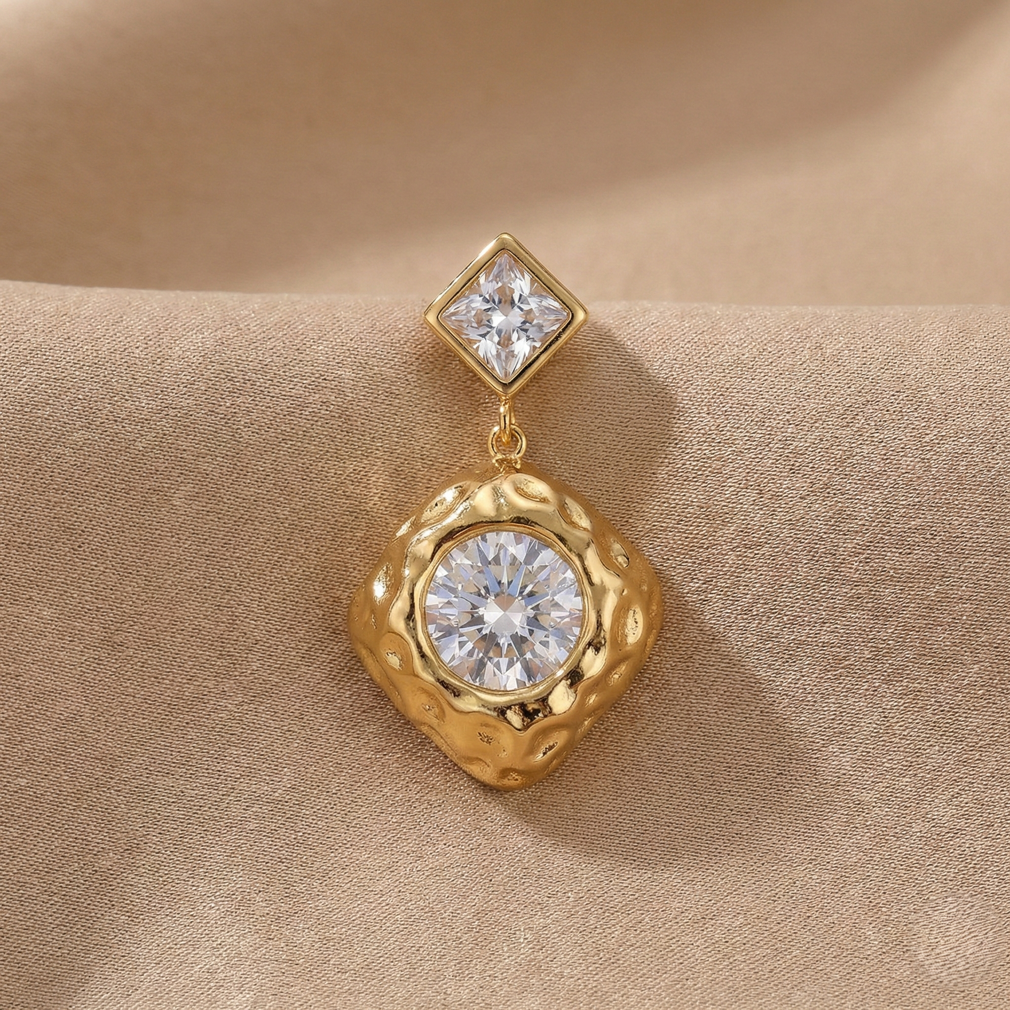 Diamond Shape Dangle Earrings