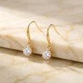 Solitaire Brilliant-Cut Drop Earrings