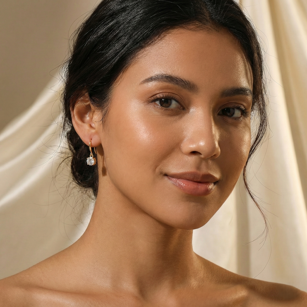 Solitaire Brilliant-Cut Drop Earrings