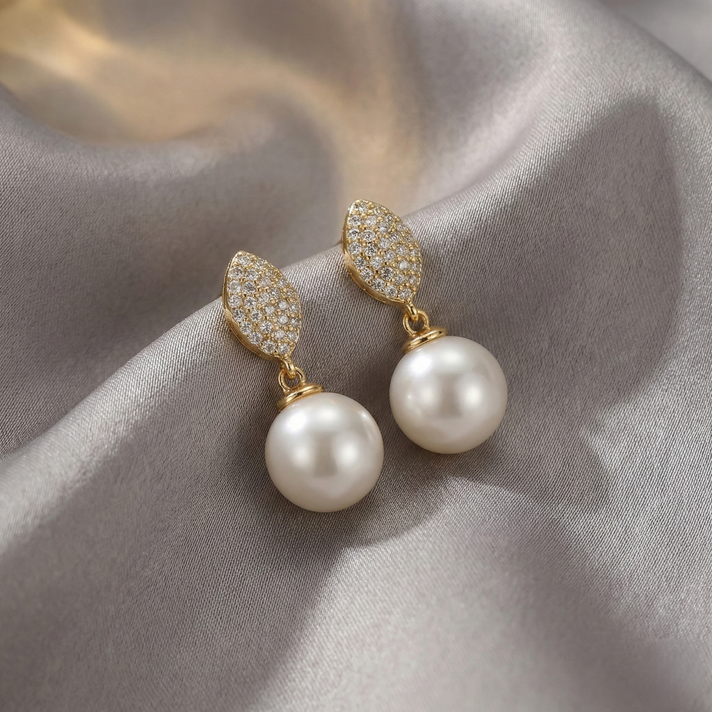 Shimmer Pearl Drop Earrings