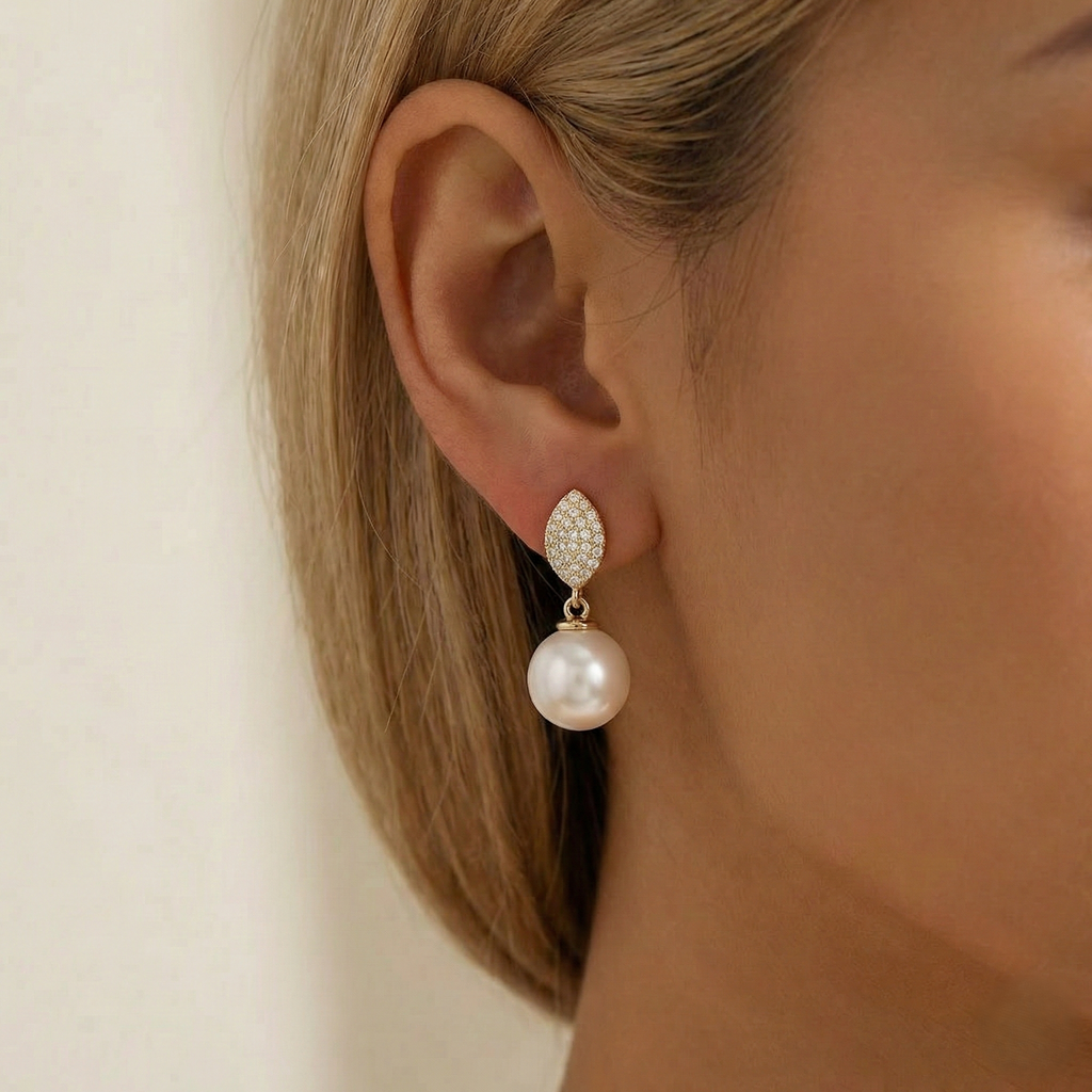 Shimmer Pearl Drop Earrings