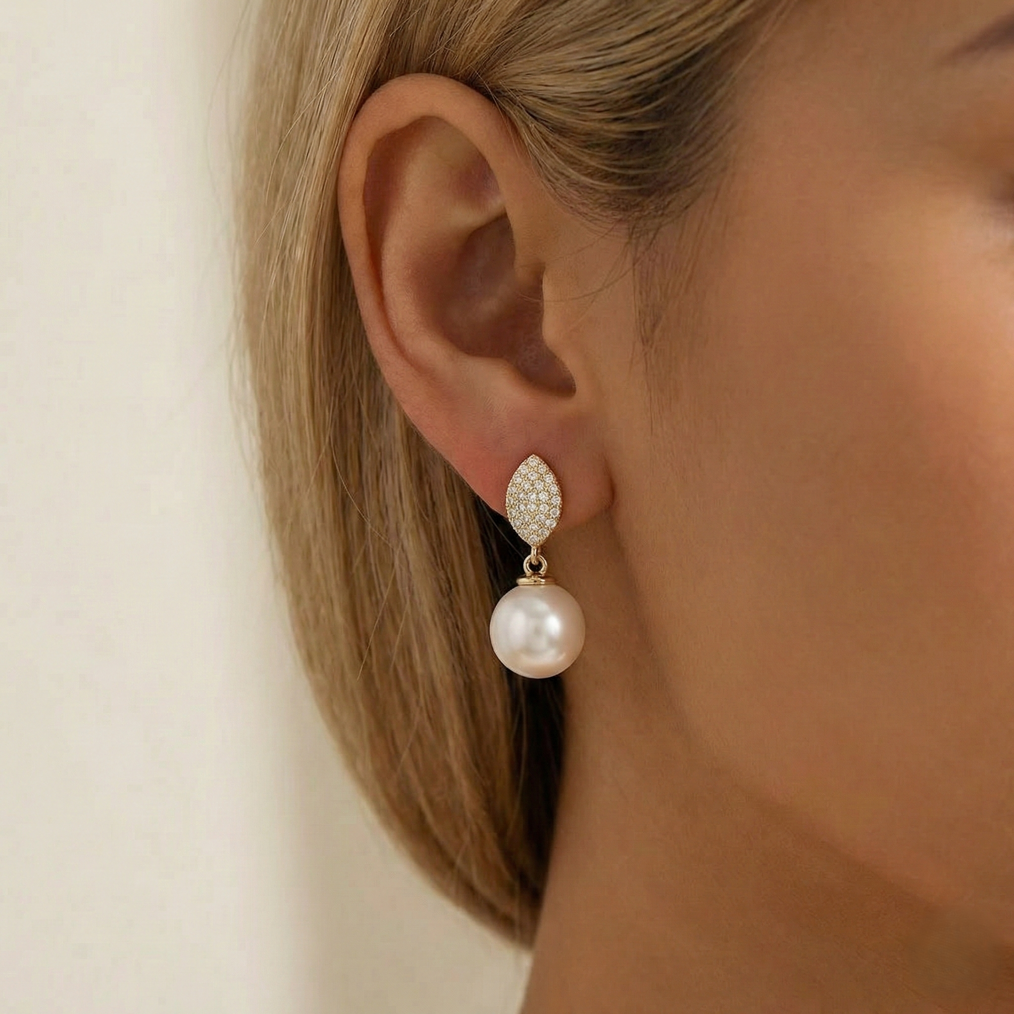 Shimmer Pearl Drop Earrings