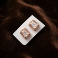 Emerald-Cut Cubic Zirconia Halo Stud Earrings