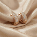 Rose Gold Pavé Huggie Hoops