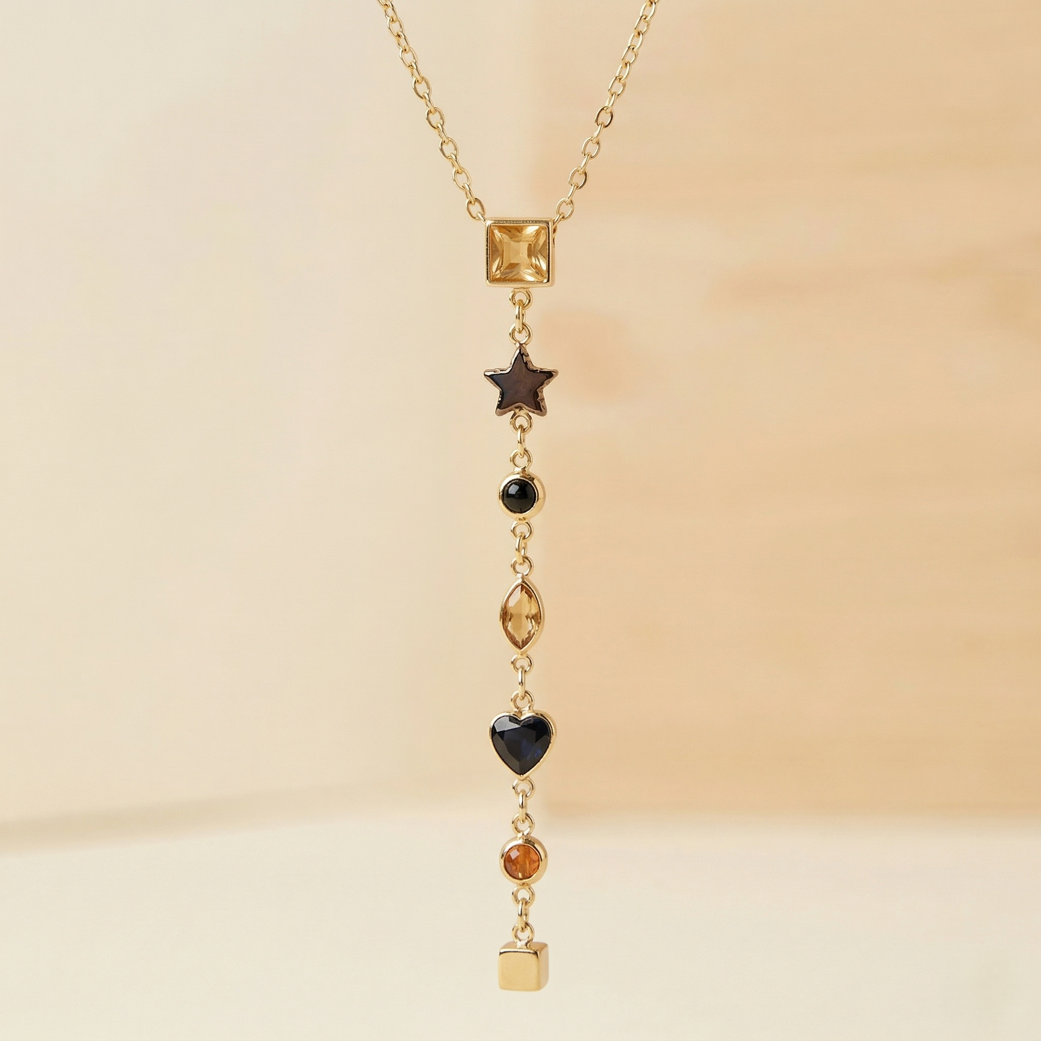 Multi-Charm Y-Drop Lariat Necklace