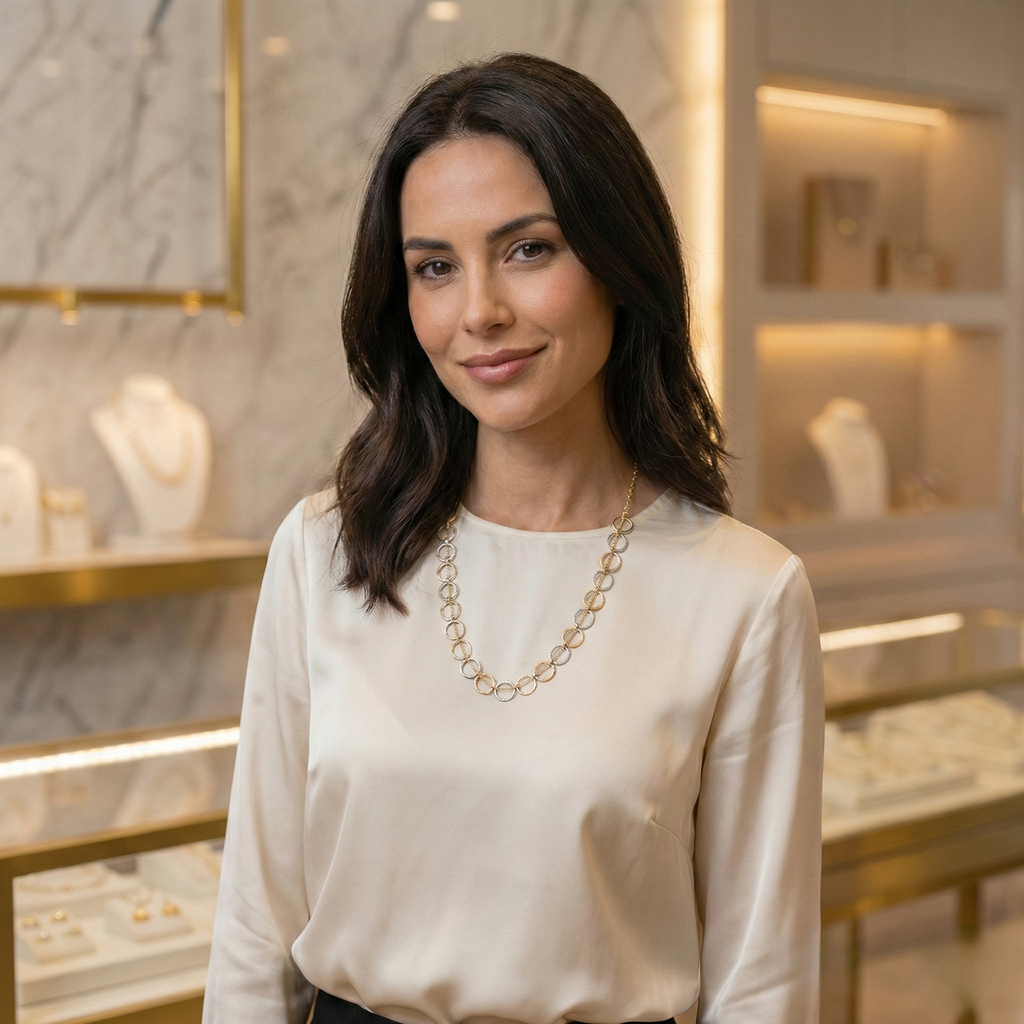 Two-Tone Interlocking Circle Link Necklace