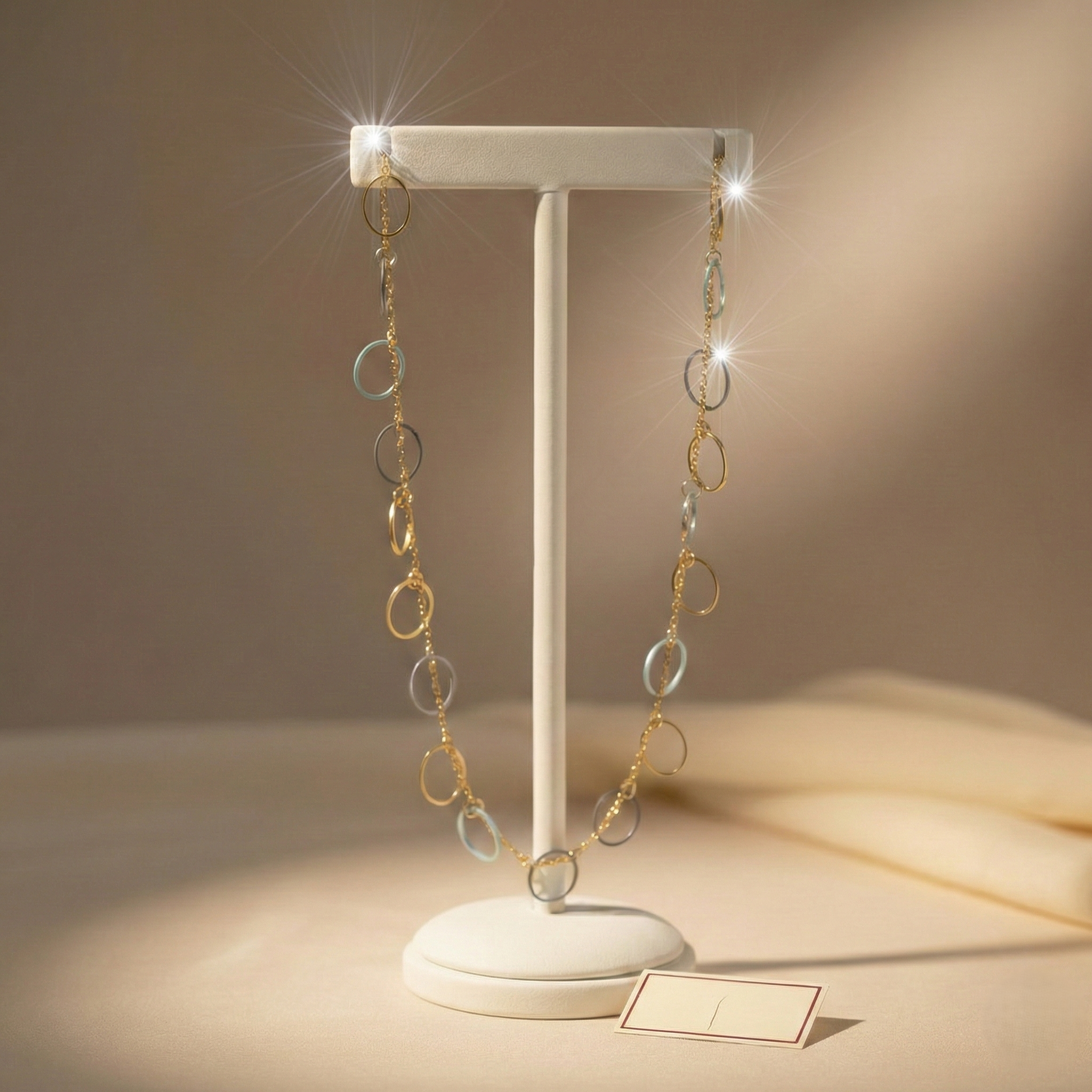 Two-Tone Interlocking Circle Link Necklace