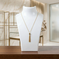 Gold Tassel Heart Necklace