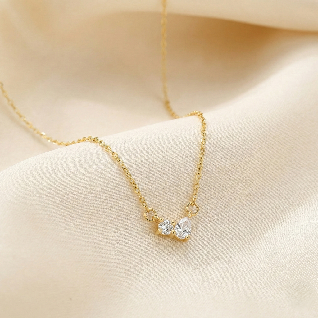 Pear Cut Minimalist Necklace