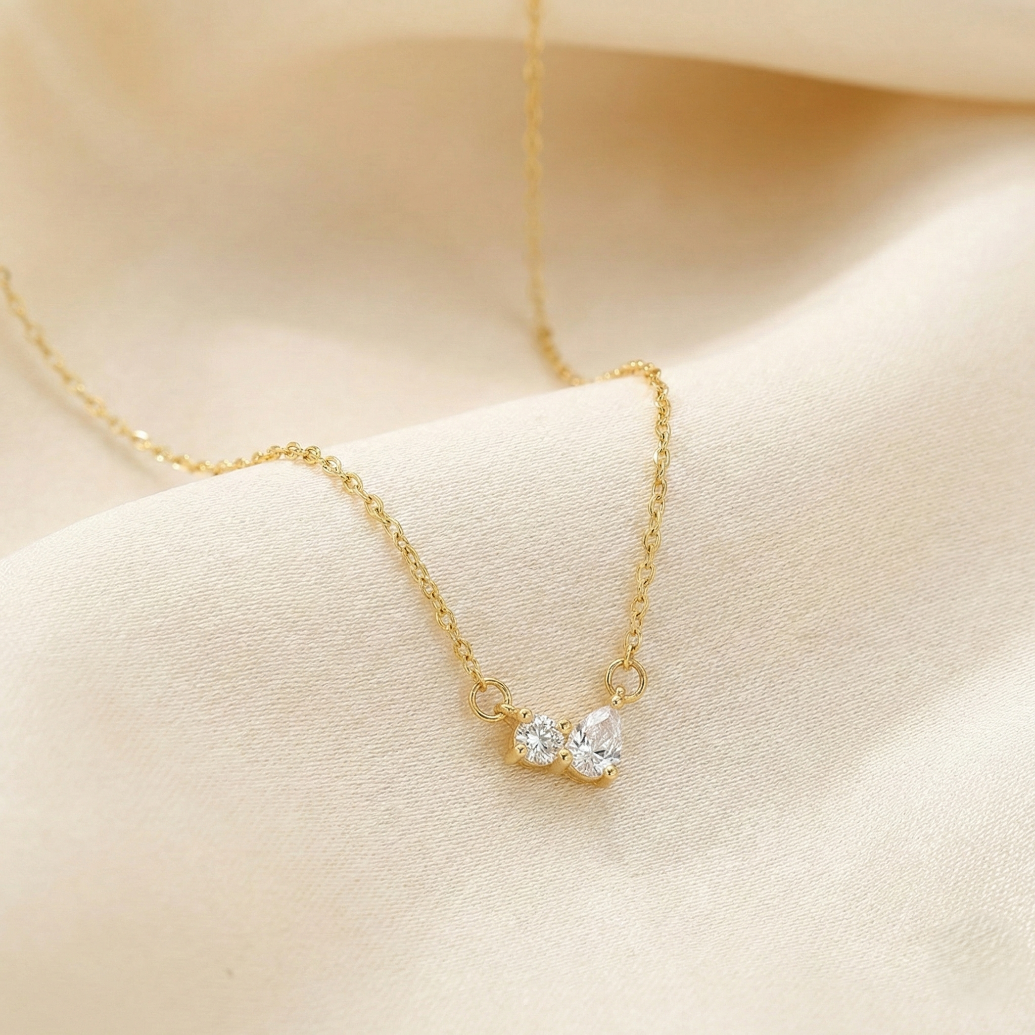 Pear Cut Minimalist Necklace