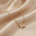 Sparkling Crystal Bow Necklace in Gold