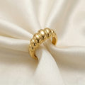 Golden Croissant Dome Ring