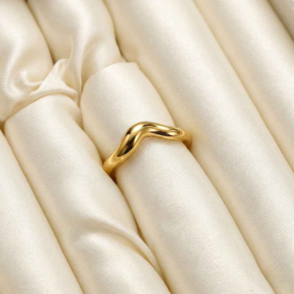 Gold Organic Wave Ring