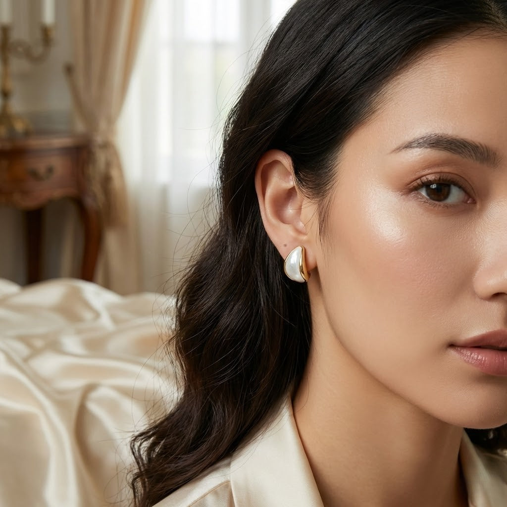 Elegant Ivory Curv Earrings