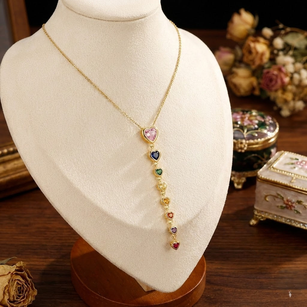 Multicolor Heart Shape Necklace